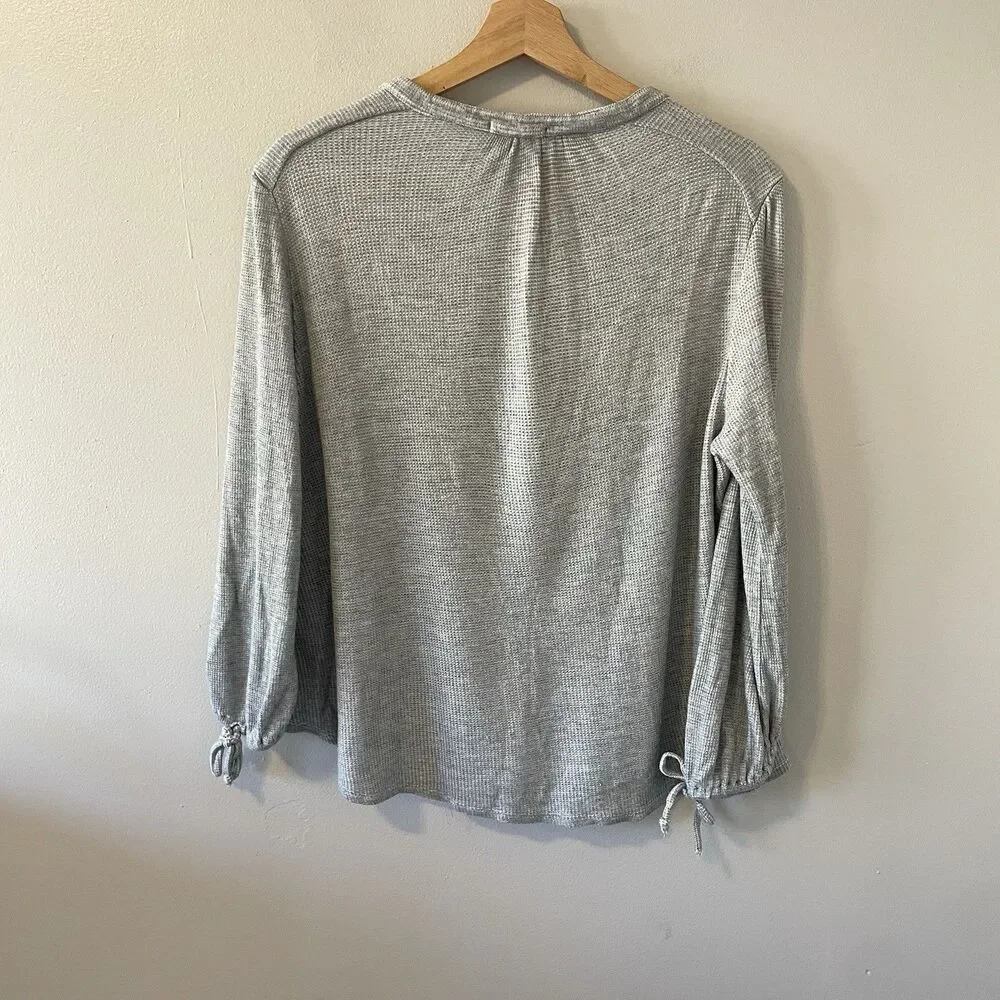 Eberjey Ula Peasant Waffle Knit Pajama Shirt Sz S Loungewear Cozy